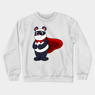 Panda as Hero with Mask & Cape Crewneck Sweatshirt